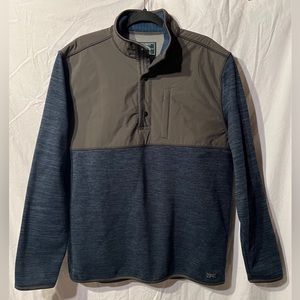 G.H Bass & Co Mens Blue Teal 1/4 Button Down Pull Over M